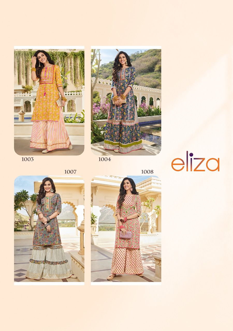 Eliza 1 New Designer Festive Wear Cotton Printed Kurti With Bottom Collection